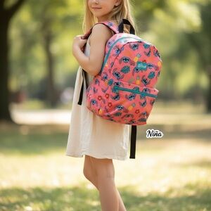 Disney Pink Kids Backpack with Playful Prints